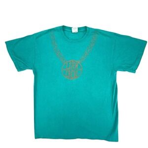Link Crew T Shirt Teal Blue Hip Hop Rap Graphic Tee Gildan‎ Mens Size Medium